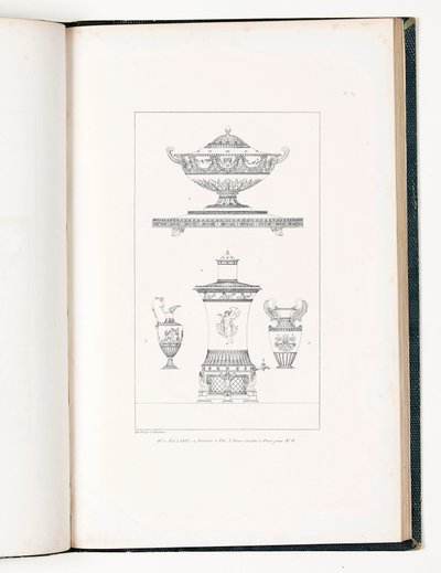 Tureen, tea urn and vases made from silver and vermeil, from 